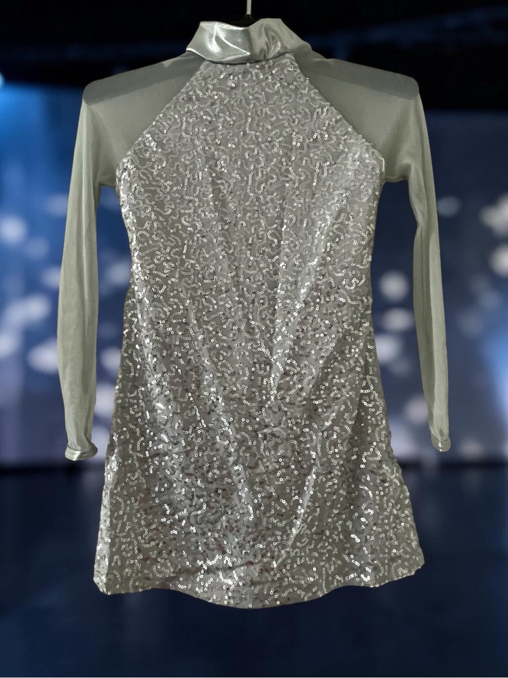 Balera Silver Sequin Dancewear Bodice with Blush Lining Size MC